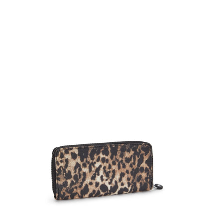 Kipling Portafogli Lungo Donna in Tessuto Anmalier Leopardo MONEY WORLD LEOPARD Kipling 