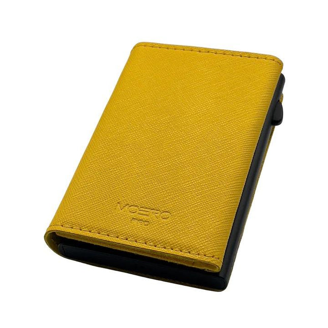 Portafoglio Slim PRO SAFFIANO GIALLO ZIP YELLOW Moero 