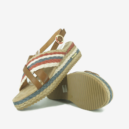 Sandali Donna con Zeppa KIM FLAG CROSS NAVY Wrangler 