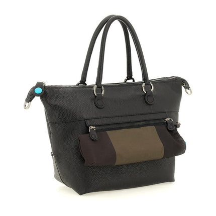 Borsa Gabs Convertibile e  Trasformabile in Pelle Nera con Tracolla e Pochette LAVINIA PLUS TG M BLACK Gabs 