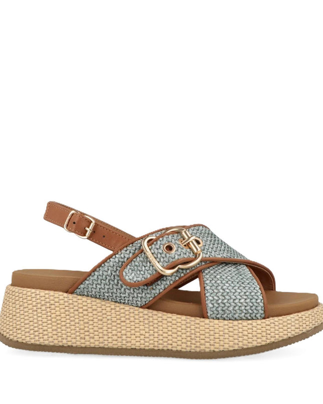 Jeep Sandalo Donna con Zeppa in Tessuto Jeans Multi KARINA CROSS LIGHT BLUE Jeep Footwear 