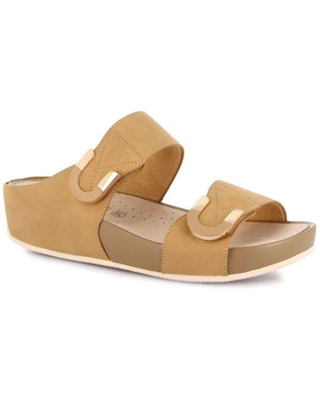 Grunland Sandalo Donna Ciabatta Confort con Velcro in Tessuto Cuoio - MARIO SPATARELLA