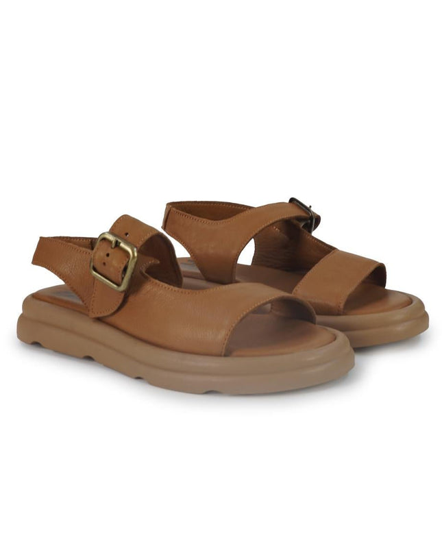 Bueno Sandali Bassi Donna in Pelle Cuoio - MARIO SPATARELLA