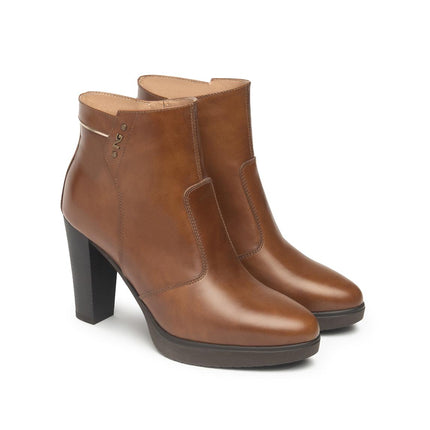 Nero Giardini Stivaletti Tronchetti Donna in Pelle Cuoio I513811D 400 CUOIO Nero Giardini 