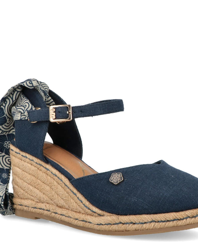 O-Joo Espadrillas Donna con Zeppa e Lacci in Tessuto Blu GERI CVS NAVY O-JOO 