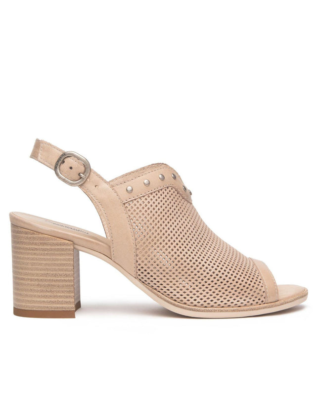 Nero Giardini Sandali Donna con Tacco in Pelle Champagne Traforata - MARIO SPATARELLA