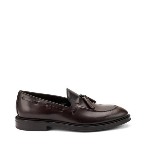 Frau Mocassini Uomo con Nappine in Pelle Marrone 71L2 TOLEDO Frau 