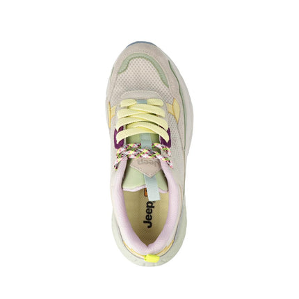 Jeep Sneakers Donna in Camoscio Multicolor Menta GROOVE MESH D OFF WHITE MINT Jeep Footwear 
