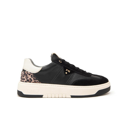 Nero Giardini Sneakers Donna in Pelle Nero Multicolor Animalier I411645D NERO 100 Nero Giardini 