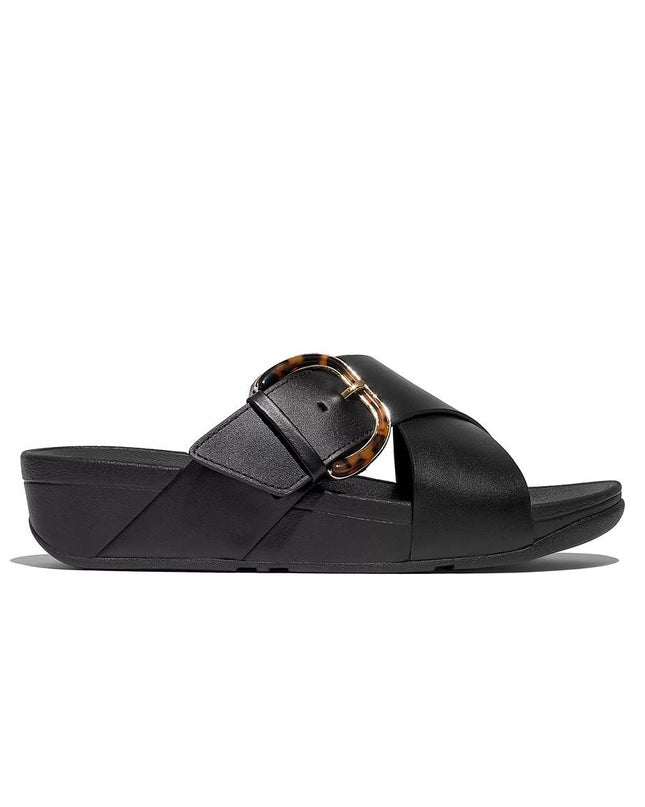 FitFlop Sandali Donna in Pelle Nero con Fibbia Maculata JE8-090 LULU ALL BLACK FitFlop 