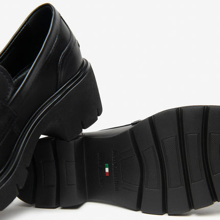 Nero Giardini Mocassini Donna con Tacco e Morsetto in Pelle Nera<BR/> I513980D NERO 100 Nero Giardini 