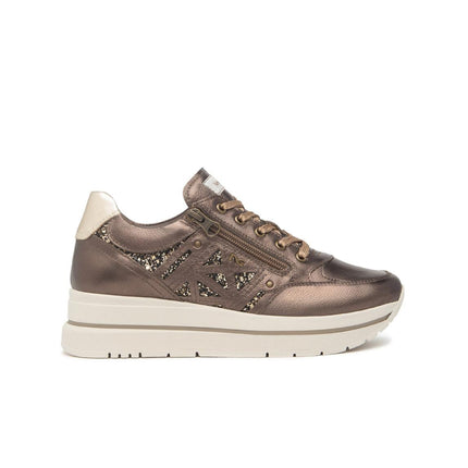 Nero Giardini Sneakers Donna in Pelle Laminata Moro e Glitter I514101D MORO 300 Nero Giardini 