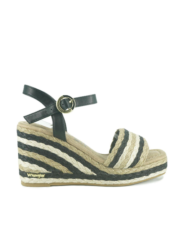 Sandali Donna Zeppa Corda CHOIMBRA FLAG BLACK Wrangler 
