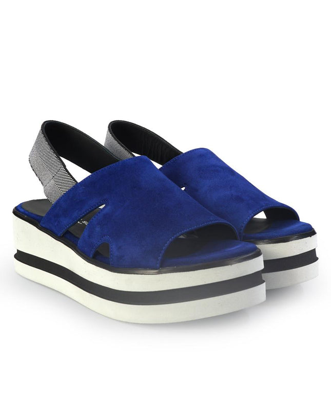 Gianmarco Sorelli Sandalo Donna Platform con Zeppa in Camoscio Blu 2101 XARA OCEANO Gianmarco Sorelli 