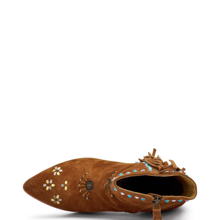 Frau Stivaletto Donna Texano in Camoscio Cuoio - MARIO SPATARELLA