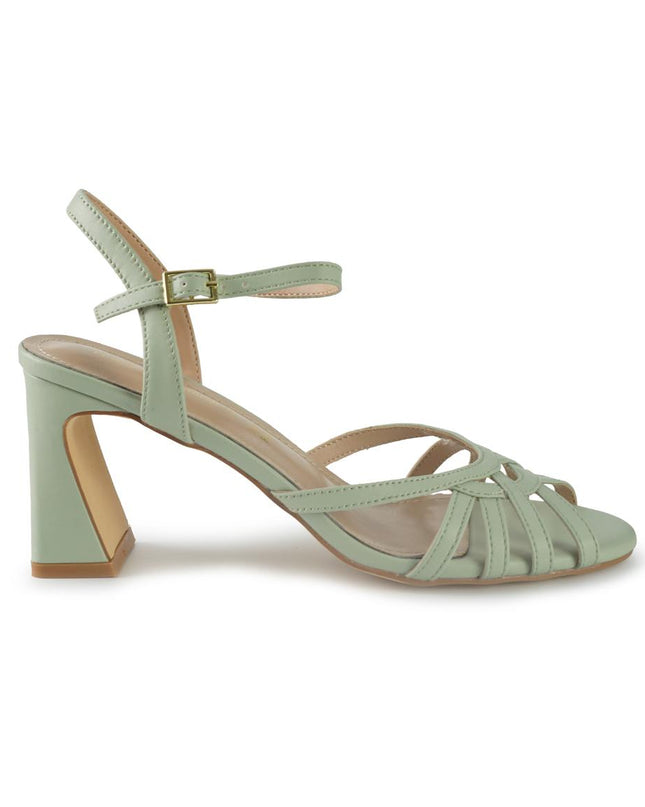 Francesco Milano Sandali Donna con Tacco in Pelle Verde G41-03 VERONA V Francesco Milano 