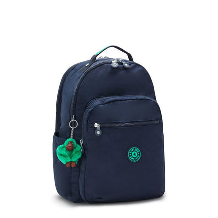 Zaino Porta Computer 15 Pollici Blu SEOUL COLLEGE BLUE GREEN BLOCK Kipling 