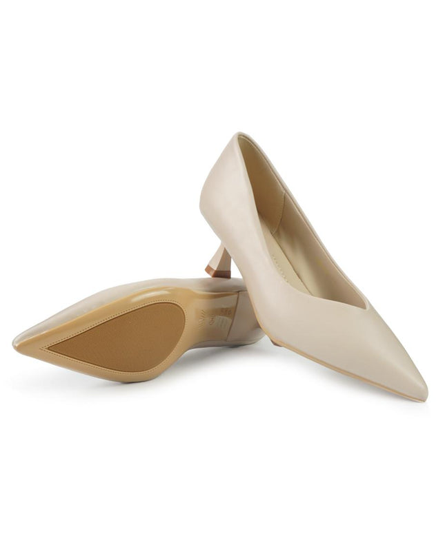 Francesco Milano Decollete in Pelle Beige Tacco Rocchetto F05-03A BEIGE Francesco Milano 