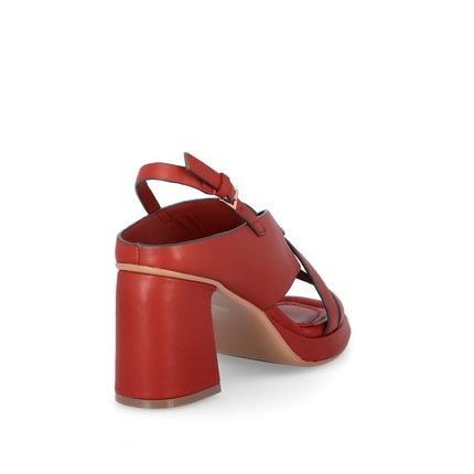 Bruno Premi Sandalo Donna con Plateau in Pelle Mattone - MARIO SPATARELLA