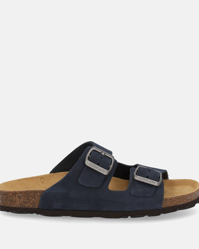 Ciabatta Sughero Doppia Fibbia CB0003 SARA BLU Grunland 