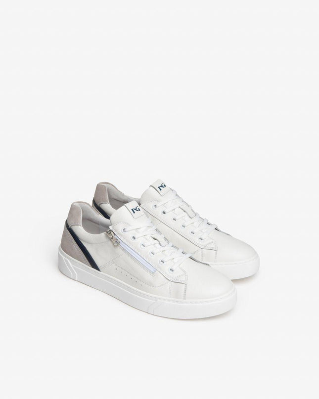 Nero Giardini Sneakers Uomo in Pelle Bianca con Zip E400241U BIANCO 707 Nero Giardini 