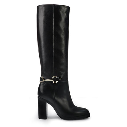Gianni Crasto Stivale Donna in Pelle Nera con Tacco Alto e Sperone 8571 BLACK Gianni Crasto 