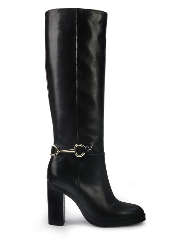 Gianni Crasto Stivale Donna in Pelle Nera con Tacco Alto e Sperone 8571 BLACK Gianni Crasto 