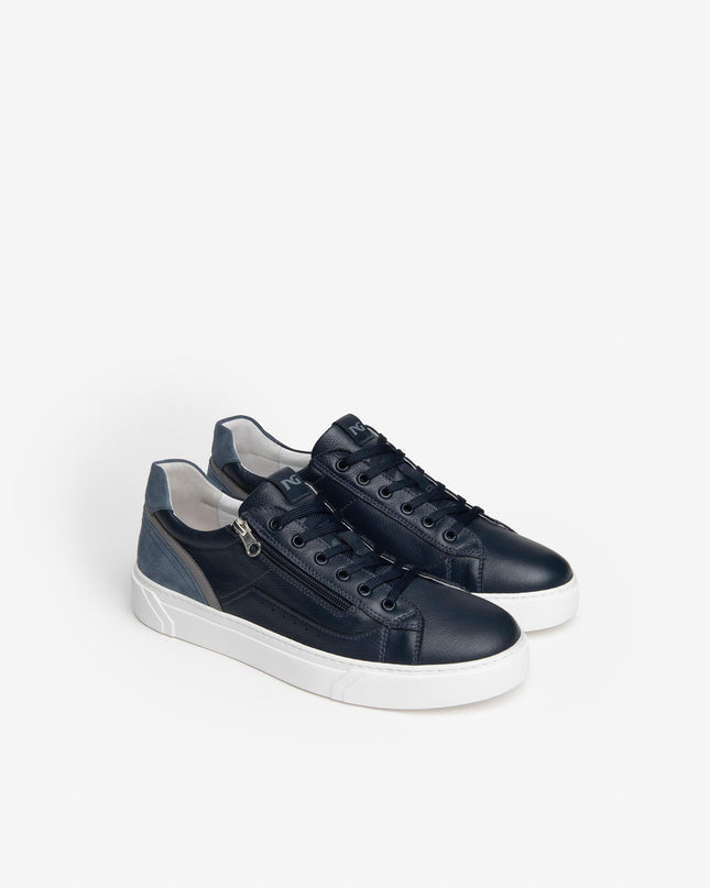 Nero Giardini Sneakers Uomo in Pelle Blu con Zip E400241U BLU 200 Nero Giardini 