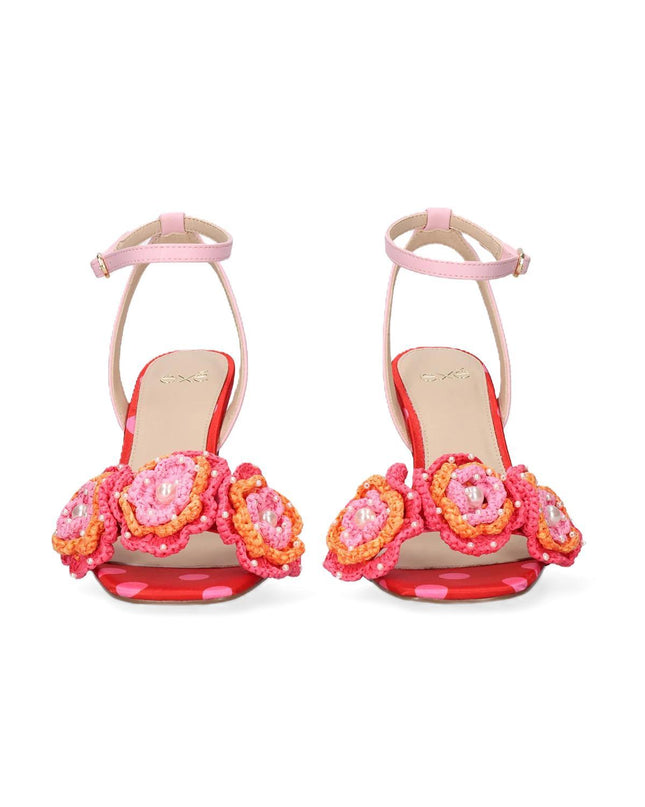 Exe Sandalo Donna Multicolore Fantasia con Tacco Stiletto Specchio ANITA 116 FLOWER MULTI Exe 