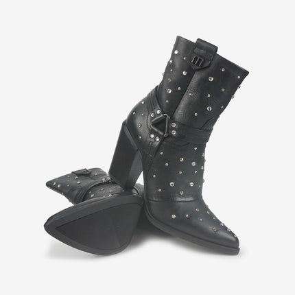 Stivaletto Texano con Borchie T76205 NERO Mjus 
