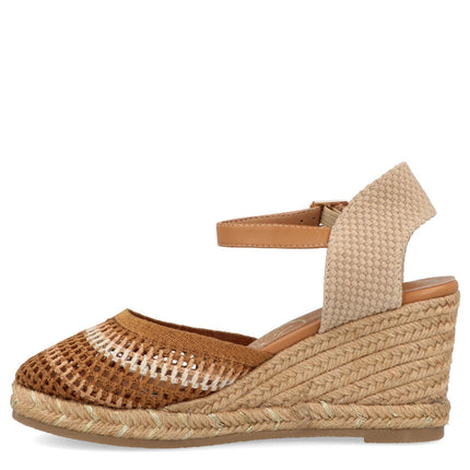O - Joo Espadrillas Donna con Zeppa in Tessuto Sabbia Multi - MARIO SPATARELLA