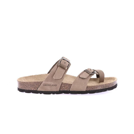 Grunland Sandali Infradito Plantare Sughero in Nabuk Kaki CB1050 SARA KAKI Grunland 