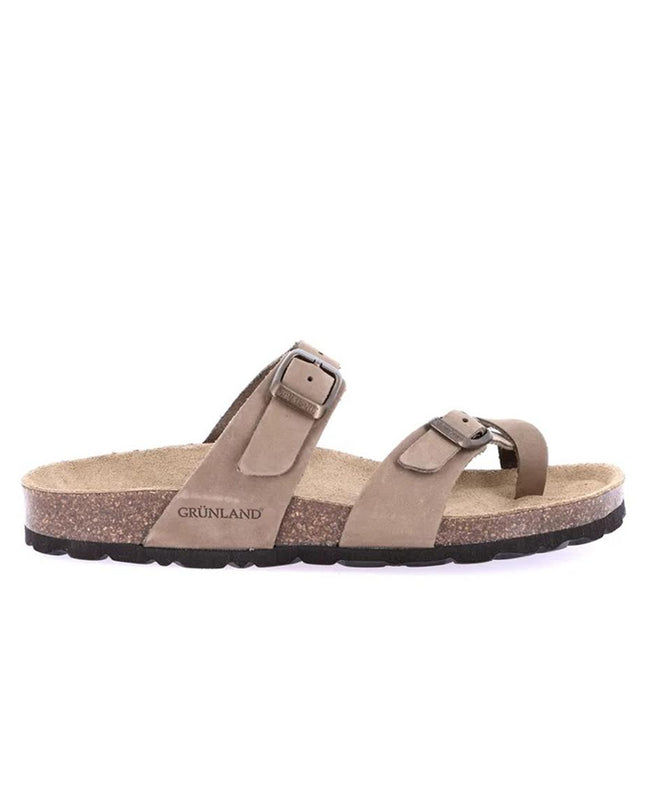 Grunland Sandali Infradito Plantare Sughero in Nabuk Kaki CB1050 SARA KAKI Grunland 