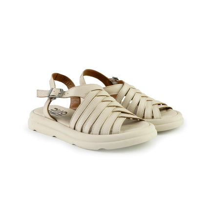 Bueno Sandali Donna Basso in Pelle Crema E3300 CREMA Bueno 