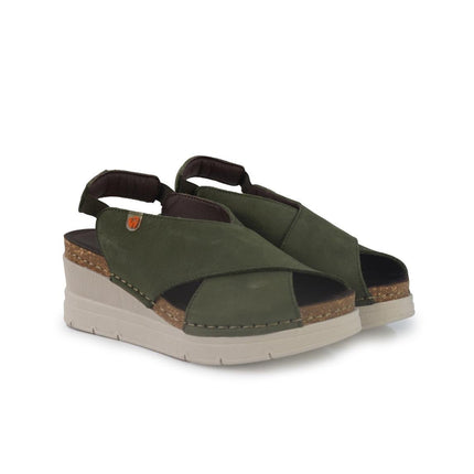 Jungla Sandali Donna con Zeppa in Pelle Verde - MARIO SPATARELLA