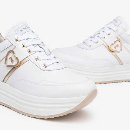 Nero Giardini Sneakers Donna Platform in Pelle Bianca E512910D BIANCO 707 Nero Giardini 