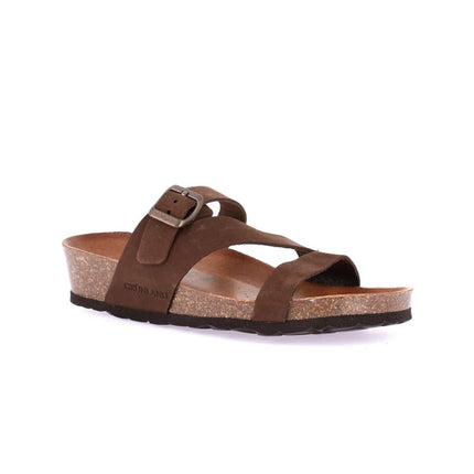 Grunland Sandali Plantare Sughero con Zeppa Testa di Moro CB0540 LEFT BROWN Grunland 