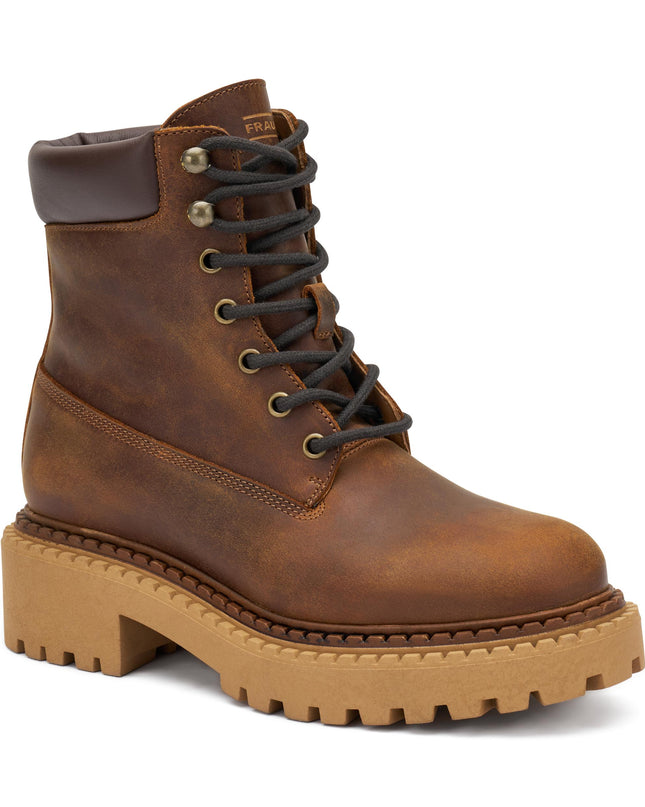 Frau Anfibi Donna in Pelle Cuoio Yellow Boot Giallone 78E7 CRAZY TAN Frau 