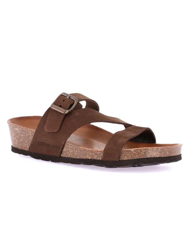 Grunland Sandali Plantare Sughero con Zeppa Testa di Moro CB0540 LEFT BROWN Grunland 