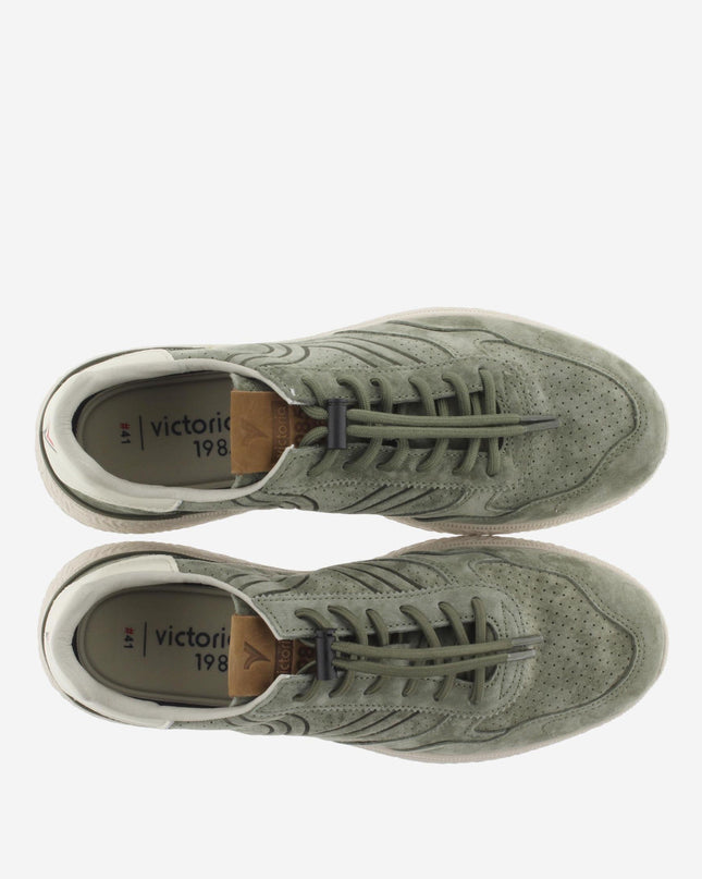 Victoria Sneakers Uomo in Camoscio Verde Kaki - MARIO SPATARELLA