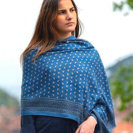 Foulard in Lana Misto Seta Blu ASW09F AZUL OSCURO Colores de Otono 