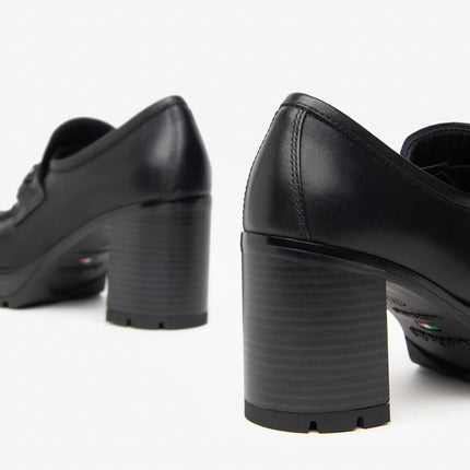 Nero Giardini Mocassini Donna con Tacco in Pelle Nero - MARIO SPATARELLA