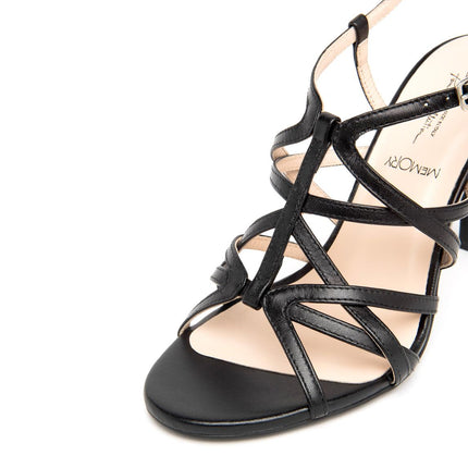 Nero Giardini Sandali Donna con Tacco Alto Stiletto in Pelle Nera - MARIO SPATARELLA