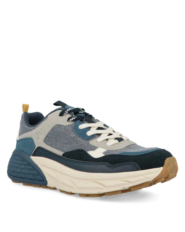 Jeep Sneakers Uomo in Camoscio Multicolor Blu - MARIO SPATARELLA
