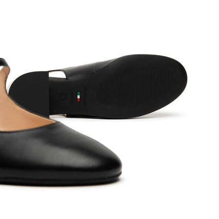 NeroGiardini Chanel Mary Jane Sling Back in Pelle Nera - MARIO SPATARELLA