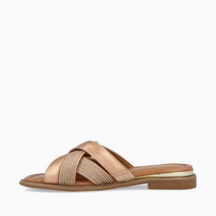 Impronte Sandalo Flat Donna in Tessuto Rose Gold - MARIO SPATARELLA