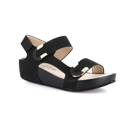 Grunland Sandalo Donna Confort con Velcro in Tessuto Nero - MARIO SPATARELLA