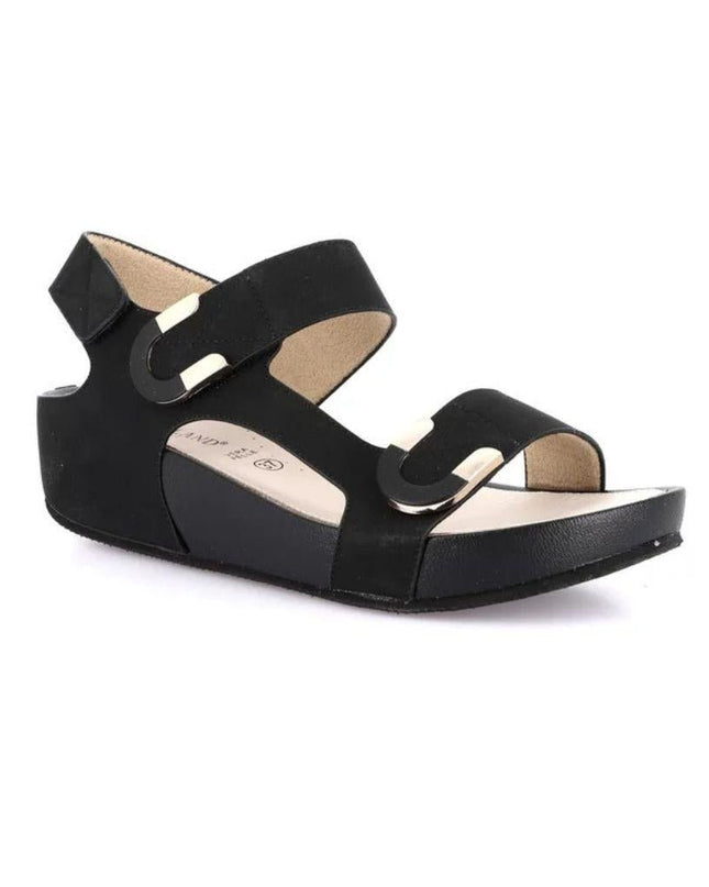 Grunland Sandalo Donna Confort con Velcro in Tessuto Nero - MARIO SPATARELLA