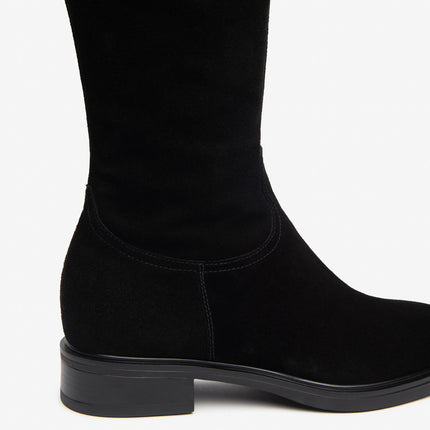 Nero Giardini Stivali Donna Gamba Alta Elasticizzati in Camoscio Nero I514706D NERO 100 Nero Giardini 