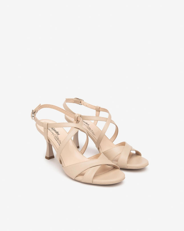 Nero Giardini Sandali Donna con Tacco Rocchetto in Pelle Lino - MARIO SPATARELLA